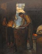 Peder Severin Kroyer Italienske landsbyhattemagere France oil painting artist